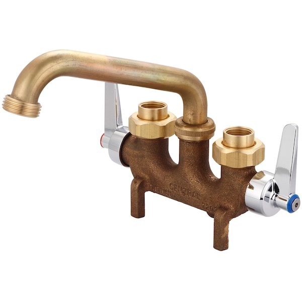 Two Handle Laundry Faucet in Rough Brass